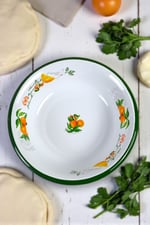 24 Cm Emaye Kase , Çukur Tabak, Salata Tabak, Cips Tabak