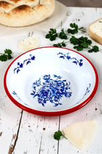 24 Cm Emaye Kase , Çukur Tabak, Salata Tabak, Cips Tabak