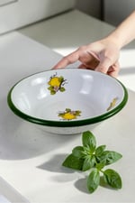 24 Cm Emaye Kase , Çukur Tabak, Salata Tabak, Cips Tabak