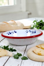24 Cm Emaye Kase , Çukur Tabak, Salata Tabak, Cips Tabak
