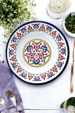 24 No Emaye Yemek Tabak, Servis, Yemek Kamp, Piknik, Çeyiz 24 Cm