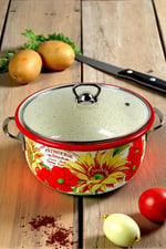 26 No 5L. Emaye Tencere, Servis, Yemek Kamp, Piknik, Çeyiz