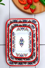 28-22-13 No Emaye Dörtgen Tabak Meze Kahvaltılık Kamp Piknik