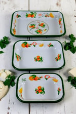 28-22-13 No Emaye Dörtgen Tabak Meze Kahvaltılık Kamp Piknik
