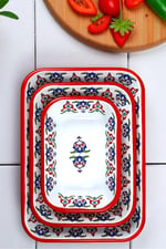 28-22-13 No Emaye Dörtgen Tabak Meze Kahvaltılık Kamp Piknik