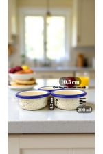 3 Parça 10Cm Emaye Dik Tabak Set , Kahvaltı Tabağı, Reçellik, Zeytin, Peynir Tabağı, Çeyiz, Hediye