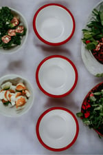 3 Parça 10Cm Emaye Konik Tabak Set , Kahvaltı Tabağı, Reçellik, Zeytin, Peynir Tabağı, Çeyiz, Hediye