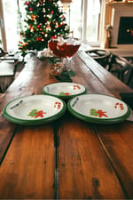 3 Parça 14Cm Emaye Tabak Set ,Kahvaltı Tabağı,Reçellik, Zeytin, Peynir Tabağı, Çeyiz, Yılbaşı Hediye