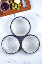 3 Parça Orta Boy,kapaklı,Desenli Emaye Kahvaltı Seti,Sunum,Kahvaltı Tabağı, Reçellik,Zeytin