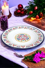 30 No 30 Cm Emaye Yemek Tabağı Tabak Servis Yemek Kamp Piknik, Çeyiz, Hediye