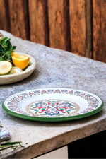 30 No 30 Cm Emaye Yemek Tabağı Tabak Servis Yemek Kamp Piknik, Çeyiz, Hediye