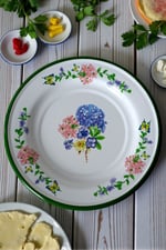 30 No 30 Cm Emaye Yemek Tabağı Tabak Servis Yemek Kamp Piknik, Çeyiz, Hediye
