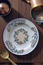 30 No 30 Cm Emaye Yemek Tabağı Tabak Servis Yemek Kamp Piknik, Çeyiz, Hediye
