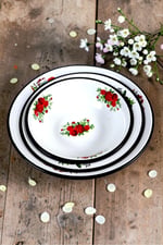 32 Cm-36 Cm-40 Cm 3 Lü Emaye Leğen Çırpma Ve Karıştırma Kabı, Hamur Leğeni,Meyvelik, Çeyiz, Hediye,