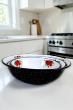 32 Cm-36 Cm-40 Cm 3 Lü Emaye Leğen Çırpma Ve Karıştırma Kabı, Hamur Leğeni,Meyvelik, Çeyiz, Hediye,