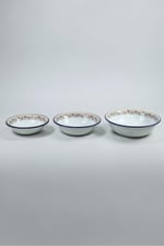 32 Cm-36 Cm-40 Cm 3 Lü Emaye Leğen Çırpma Ve Karıştırma Kabı, Hamur Leğeni,Meyvelik, Çeyiz, Hediye,