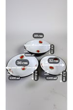 32 Cm-36 Cm-40 Cm 3 Lü Emaye Leğen Çırpma Ve Karıştırma Kabı, Hamur Leğeni,Meyvelik, Çeyiz, Hediye,