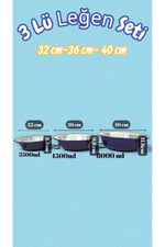 32 Cm-36 Cm-40 Cm 3 Lü Emaye Leğen Çırpma Ve Karıştırma Kabı, Hamur Leğeni,Meyvelik, Çeyiz, Hediye,