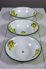 32 Cm-36 Cm-40 Cm 3 Lü Emaye Leğen Çırpma Ve Karıştırma Kabı, Hamur Leğeni,Meyvelik, Çeyiz, Hediye,