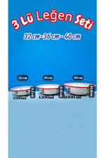 32 Cm-36 Cm-40 Cm 3 Lü Emaye Leğen Çırpma Ve Karıştırma Kabı, Hamur Leğeni,Meyvelik, Çeyiz, Hediye,