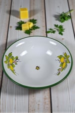 32 Cm Emaye Kase , Çukur Tabak, Salata Tabak, Cips Tabak