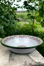 36 Cm 4,5 Litre Emaye Leğen Çırpma ve Karıştırma Kabı, Hamur Leğeni. Meyvelik. Çeyiz.  Büyük Kase