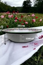 36 Cm 4,5 Litre Emaye Leğen Çırpma ve Karıştırma Kabı, Hamur Leğeni. Meyvelik. Çeyiz.  Büyük Kase
