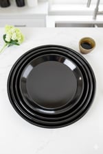 4 Parça30-34-38-42 No Emaye Fırın Tepsi Yuvarlak Tepsi ~30 cm~34 Cm~38 cm~41cm