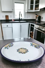 40 No Emaye Sini Sofra, Yemek Sunum Tepsi, Yer Sofrası Çinko ~38 Cm