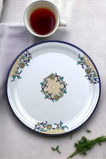 40 No Emaye Sini Sofra, Yemek Sunum Tepsi, Yer Sofrası Çinko ~38 Cm