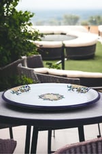 40 No Emaye Sini Sofra, Yemek Sunum Tepsi, Yer Sofrası Çinko ~38 Cm