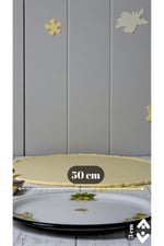 50 No Emaye Sini Sofra, Yemek Sunum Tepsi, Yer Sofrası Çinko ~48 Cm