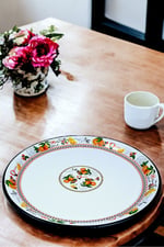 50 No Emaye Sini Sofra, Yemek Sunum Tepsi, Yer Sofrası Çinko ~48 Cm