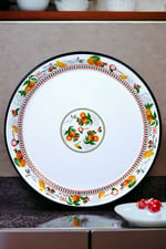 50 No Emaye Sini Sofra, Yemek Sunum Tepsi, Yer Sofrası Çinko ~48 Cm