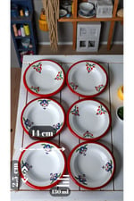 6 Parça 14Cm Emaye Tabak Set ,Kahvaltı Tabağı,Reçellik, Zeytin, Peynir Tabağı, Çeyiz