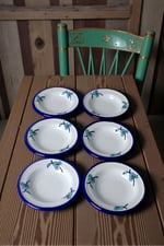 6 Parça 14Cm Emaye Tabak Set ,Kahvaltı Tabağı,Reçellik, Zeytin, Peynir Tabağı, Çeyiz