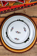 60-40 No Emaye Sini Sofra, Yemek Sunum Tepsi, Yer Sofrası Çinko ~68 Cm