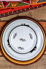 60-40 No Emaye Sini Sofra, Yemek Sunum Tepsi, Yer Sofrası Çinko ~68 Cm