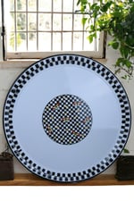 60 No Emaye Sini Sofra, Yemek Sunum Tepsi, Yer Sofrası Çinko ~58 Cm