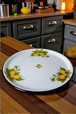 60 No Emaye Sini Sofra, Yemek Sunum Tepsi, Yer Sofrası Çinko ~58 Cm
