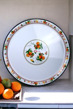 60 No Emaye Sini Sofra, Yemek Sunum Tepsi, Yer Sofrası Çinko ~58 Cm