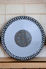 60 No Emaye Sini Sofra, Yemek Sunum Tepsi, Yer Sofrası Çinko ~58 Cm
