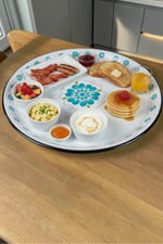 60 No Emaye Sini Sofra, Yemek Sunum Tepsi, Yer Sofrası Çinko ~58 Cm