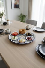 7 Parça Büyükboy menekşe Desenli Emaye Kahvaltı Seti, Sunum, Kahvaltı Tabağı, Reçellik, Çeyiz