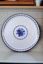 70 No Emaye Sini Sofra, Yemek Sunum Tepsi, Yer Sofrası Çinko ~68 Cm