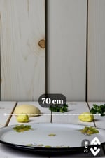 70 No Emaye Sini Sofra, Yemek Sunum Tepsi, Yer Sofrası Çinko ~68 Cm