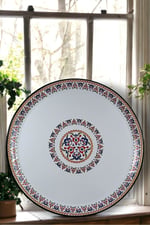 70 No Emaye Sini Sofra, Yemek Sunum Tepsi, Yer Sofrası Çinko ~68 Cm