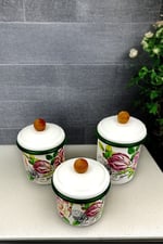 Emaye Kavanoz Kapaklı-1 /-1.3 / -1.5 Litre-baharatlık, Çeyiz ,Yoğurt Mayalama, Çok Amaçlı Kavanoz