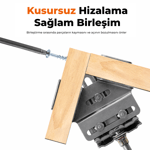 Paslanmaz Çelik Köşe ve Orta Dikme Birleştirme Mengenesi Seti