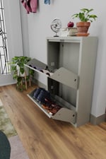 İkili Metal Ayakkabılık | Bej - Ral 7032 | Formood